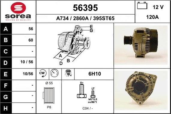 EAI 56395 - Alternator autospares.lv