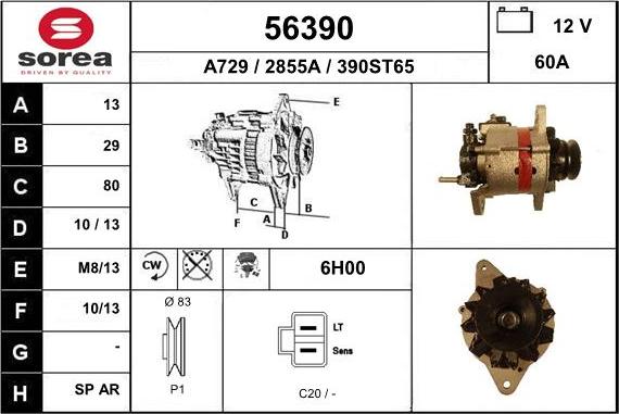 EAI 56390 - Alternator autospares.lv