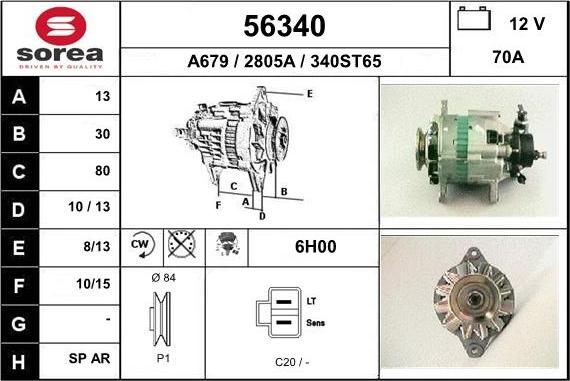 EAI 56340 - Alternator autospares.lv