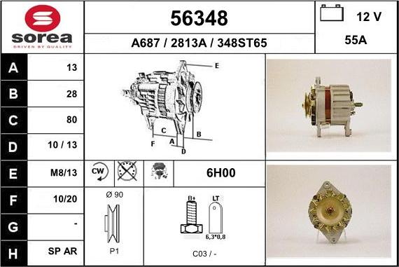 EAI 56348 - Alternator autospares.lv