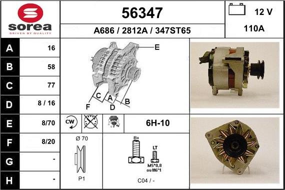 EAI 56347 - Alternator autospares.lv