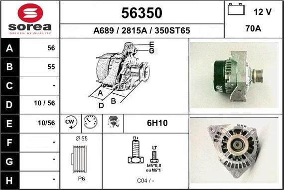 EAI 56350 - Alternator autospares.lv