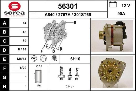 EAI 56301 - Alternator autospares.lv