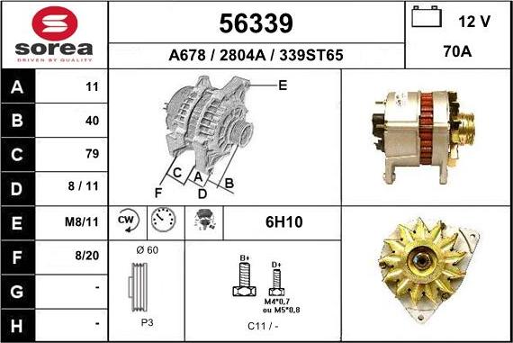 EAI 56339 - Alternator autospares.lv