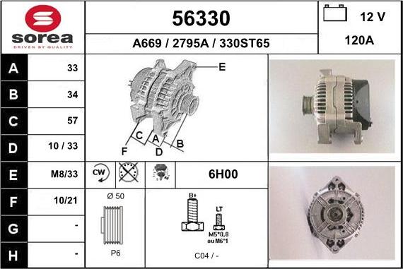 EAI 56330 - Alternator autospares.lv