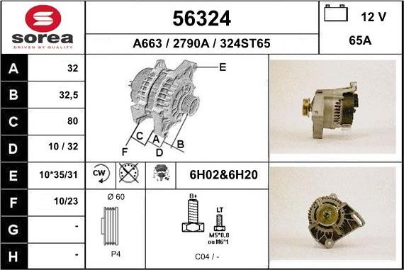 EAI 56324 - Alternator autospares.lv