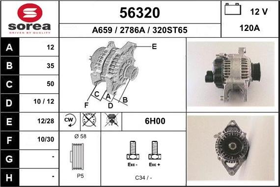 EAI 56320 - Alternator autospares.lv