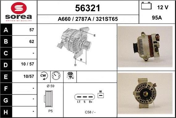 EAI 56321 - Alternator autospares.lv