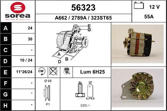 EAI 56323 - Alternator autospares.lv