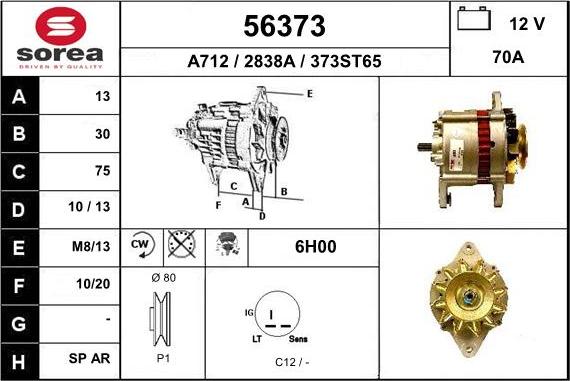 EAI 56373 - Alternator autospares.lv