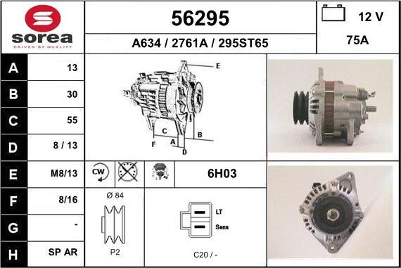 EAI 56295 - Alternator autospares.lv