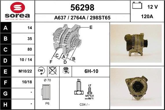 EAI 56298 - Alternator autospares.lv