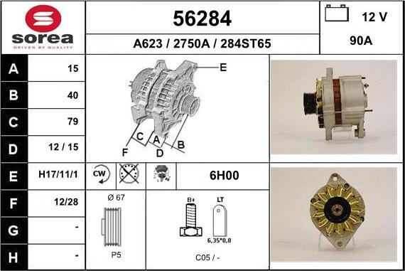 EAI 56284 - Alternator autospares.lv