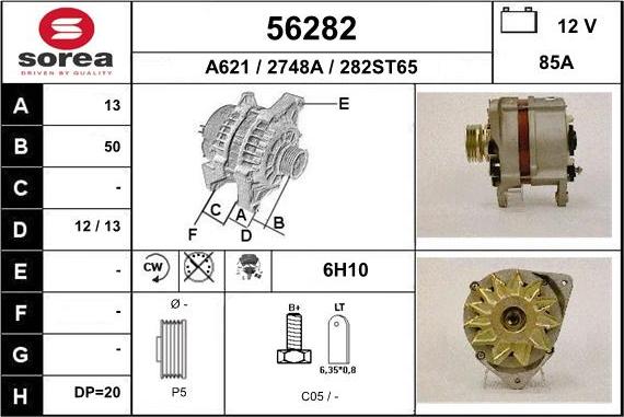 EAI 56282 - Alternator autospares.lv