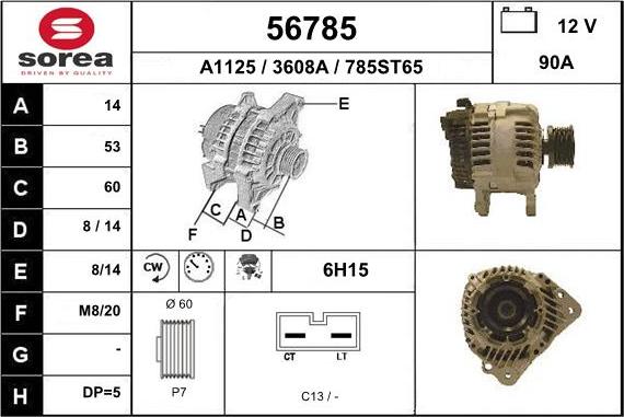 EAI 56785 - Alternator autospares.lv