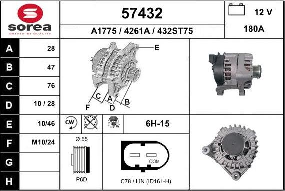 EAI 57432 - Alternator autospares.lv