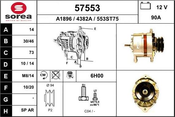 EAI 57553 - Alternator autospares.lv