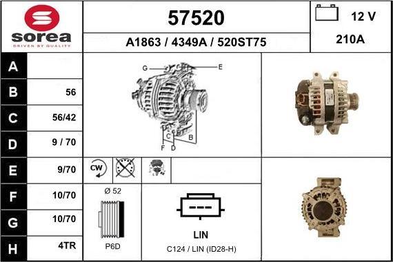 EAI 57520 - Alternator autospares.lv