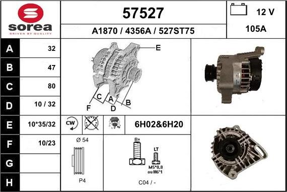 EAI 57527 - Alternator autospares.lv