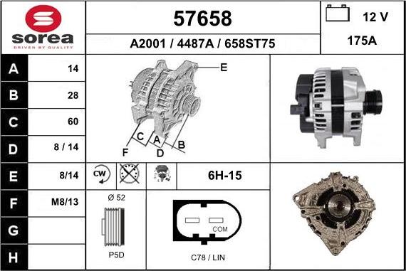 EAI 57658 - Alternator autospares.lv