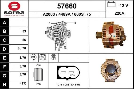 EAI 57660 - Alternator autospares.lv