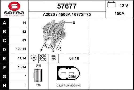 EAI 57677 - Alternator autospares.lv