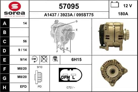 EAI 57095 - Alternator autospares.lv