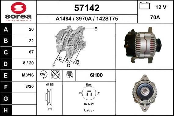 EAI 57142 - Alternator autospares.lv