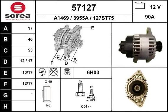 EAI 57127 - Alternator autospares.lv