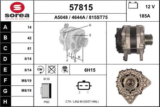 EAI 57815 - Alternator autospares.lv