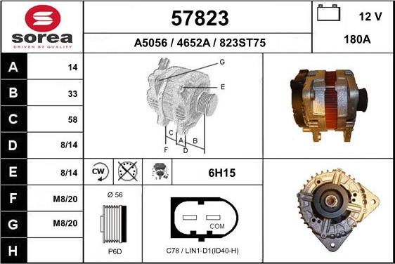 EAI 57823 - Alternator autospares.lv