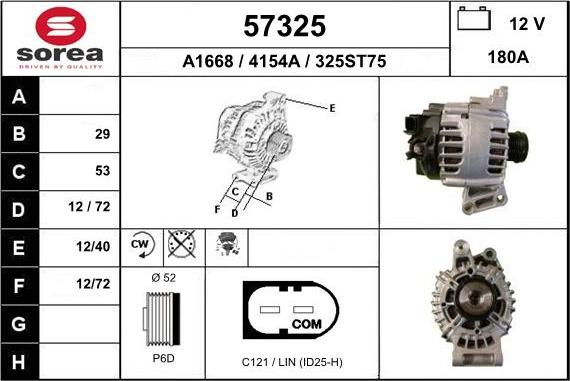 EAI 57325 - Alternator autospares.lv