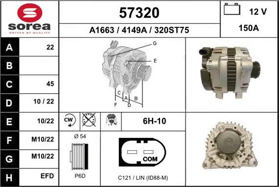 EAI 57320 - Alternator autospares.lv