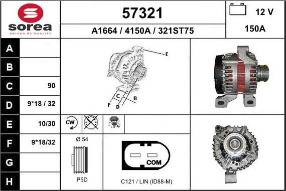 EAI 57321 - Alternator autospares.lv