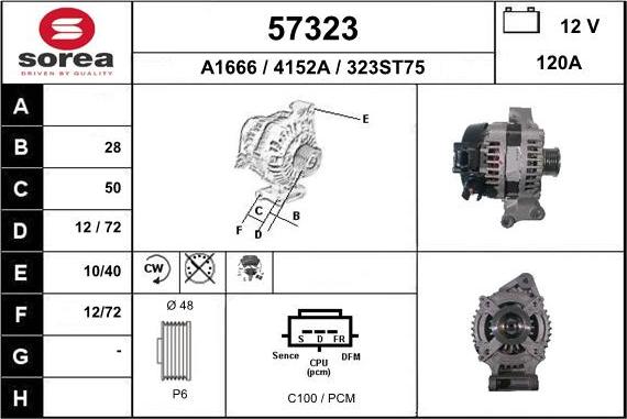 EAI 57323 - Alternator autospares.lv