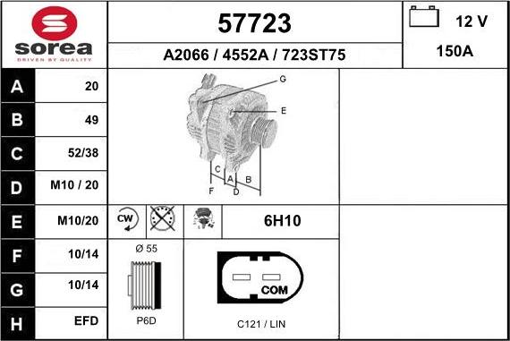 EAI 57723 - Alternator autospares.lv