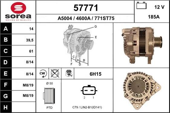 EAI 57771 - Alternator autospares.lv