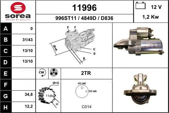 EAI 11996 - Starter autospares.lv