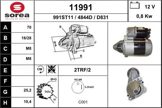 EAI 11991 - Starter autospares.lv