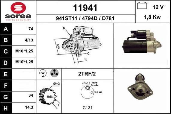 EAI 11941 - Starter autospares.lv