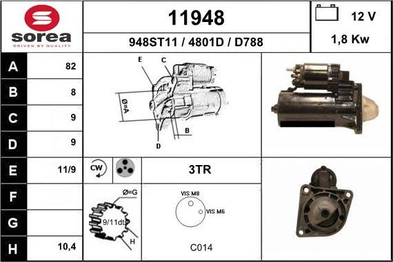 EAI 11948 - Starter autospares.lv