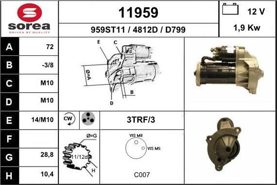 EAI 11959 - Starter autospares.lv