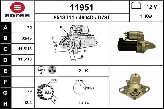 EAI 11951 - Starter autospares.lv