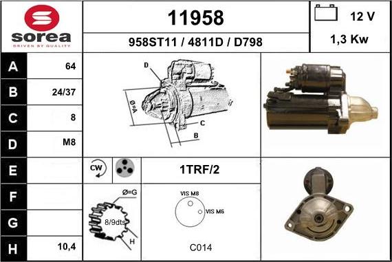 EAI 11958 - Starter autospares.lv