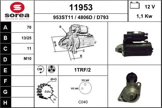 EAI 11953 - Starter autospares.lv