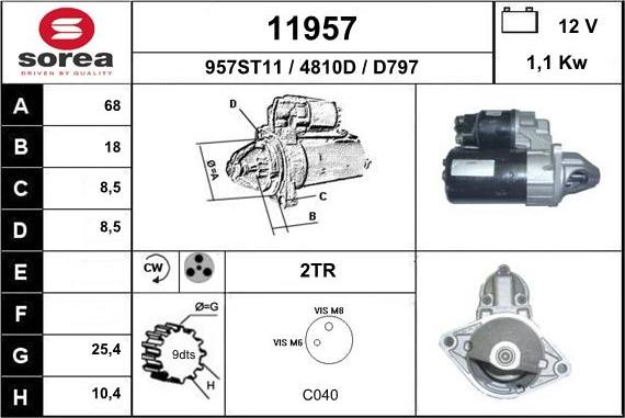 EAI 11957 - Starter autospares.lv