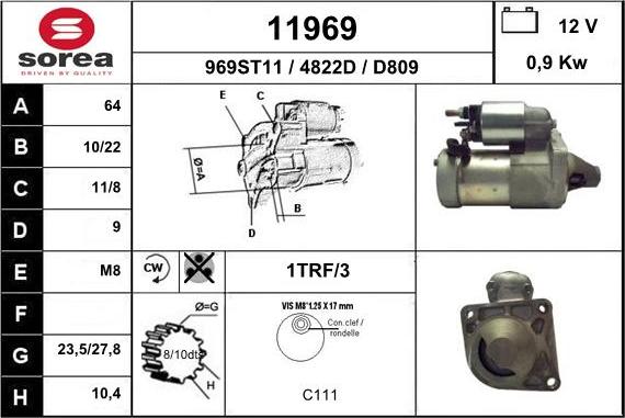 EAI 11969 - Starter autospares.lv