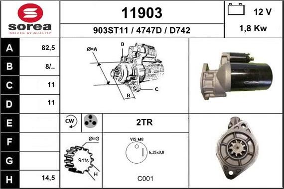 EAI 11903 - Starter autospares.lv