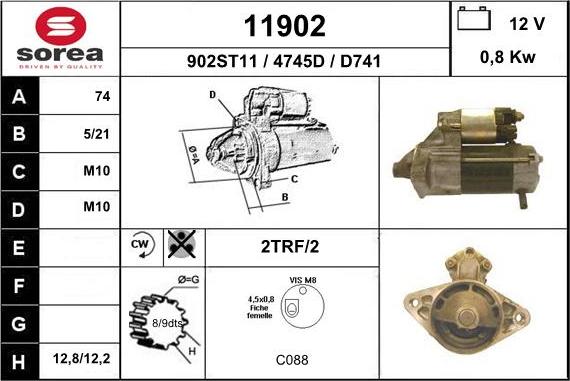 EAI 11902 - Starter autospares.lv