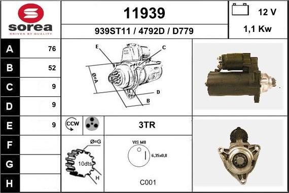 EAI 11939 - Starter autospares.lv